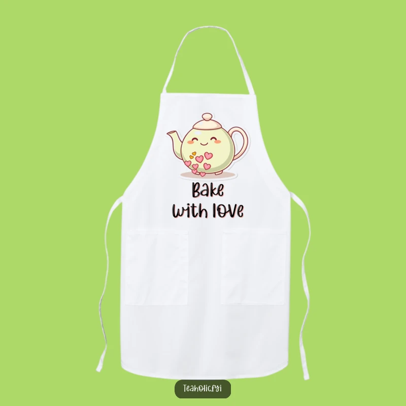 Funny Heart Tea Teapot Apron - Kitchen Humorous Gift for Tea Time