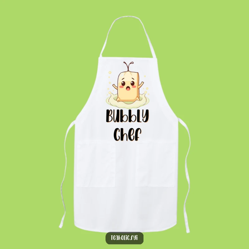 Funny Surprised Teabag Float Apron: Brew Up Some Laughs
