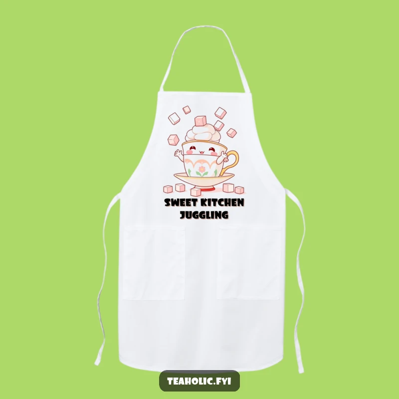 Funny Juggling Teacup Apron - Cook with Sweet Precision & Humor!