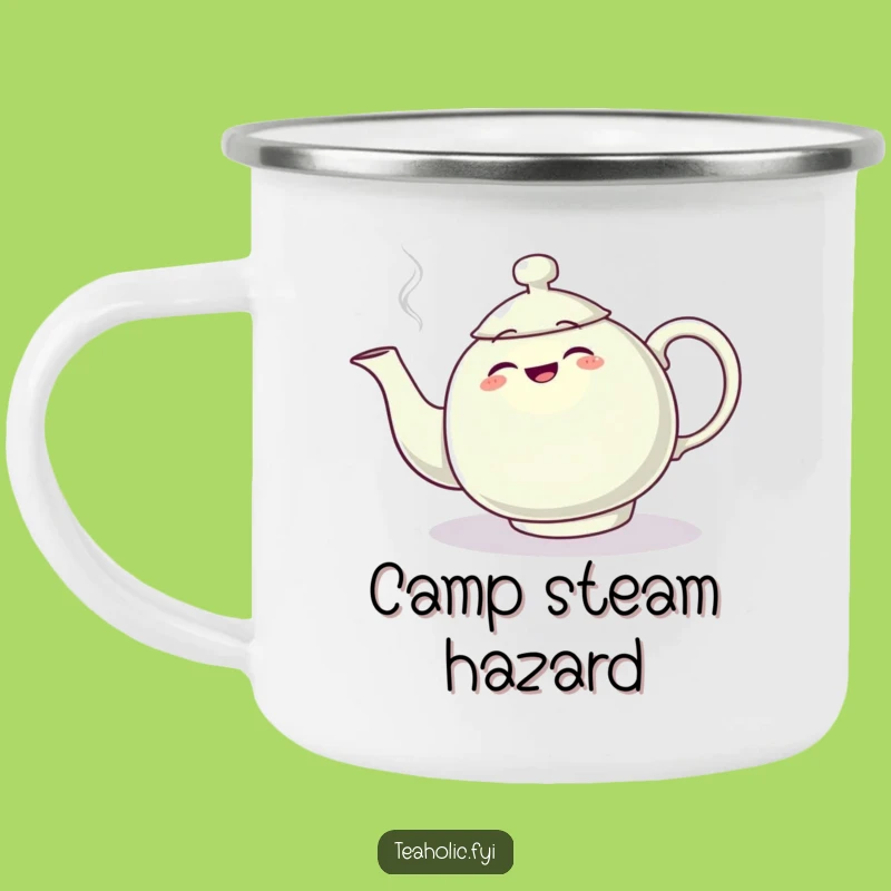 Funny Teapot Tripping Camping Mug: Outdoor Steam Plume Fun, Great Funny Gift
