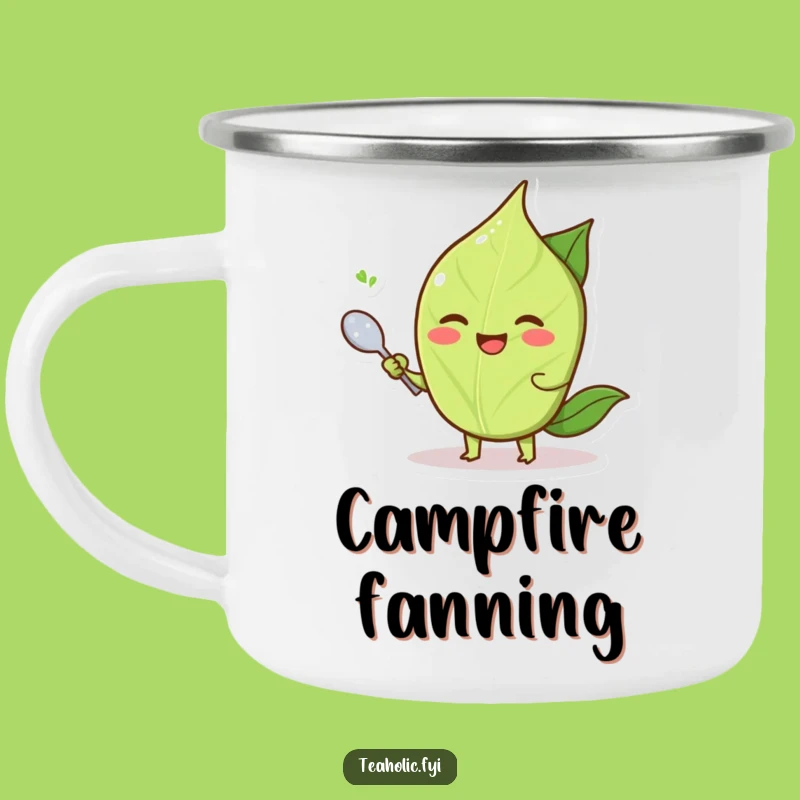 Funny Tea Leaf Fanning Spoon Camping Mug: Adventure Refreshment Gift