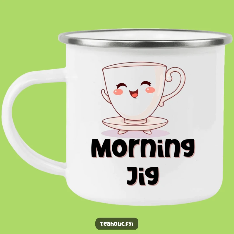 Funny Teacup Jig Dancer Camping Mug - Outdoor Merriment