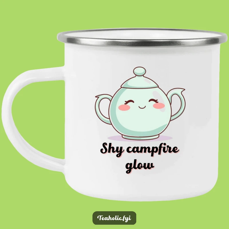 Funny Shy Teapot Camping Mug - Bashful Brews for Your Adventures!