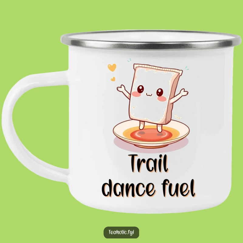Funny Kawaii Tea Bag Dancing Camping Mug: Trail-Ready Hilarious Gift