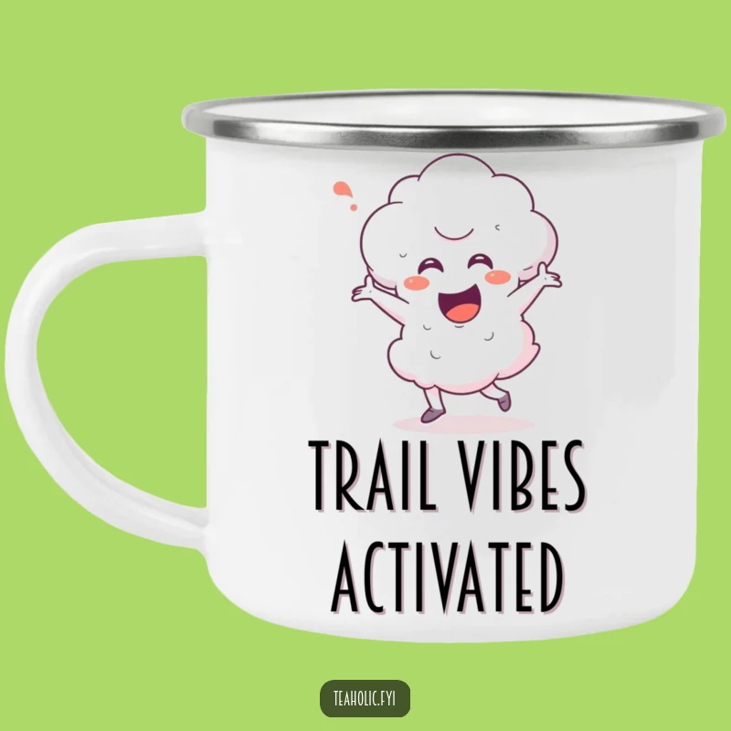 Funny Steam Cloud Happy Dance Camping Mug - Adventure-Ready with a Hilarious Character