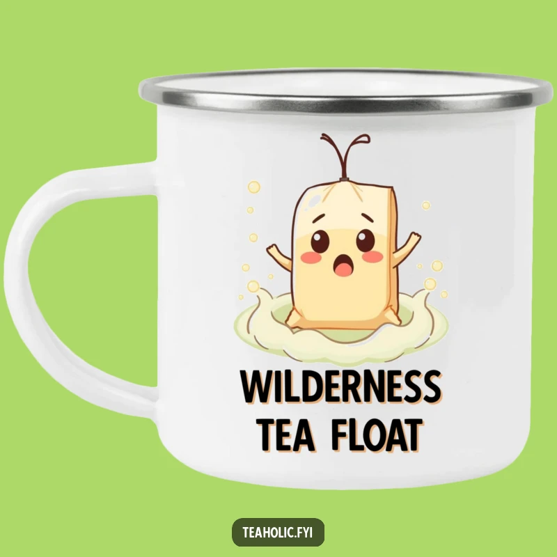Funny Surprised Teabag Float Camping Mug: Adventure Humor