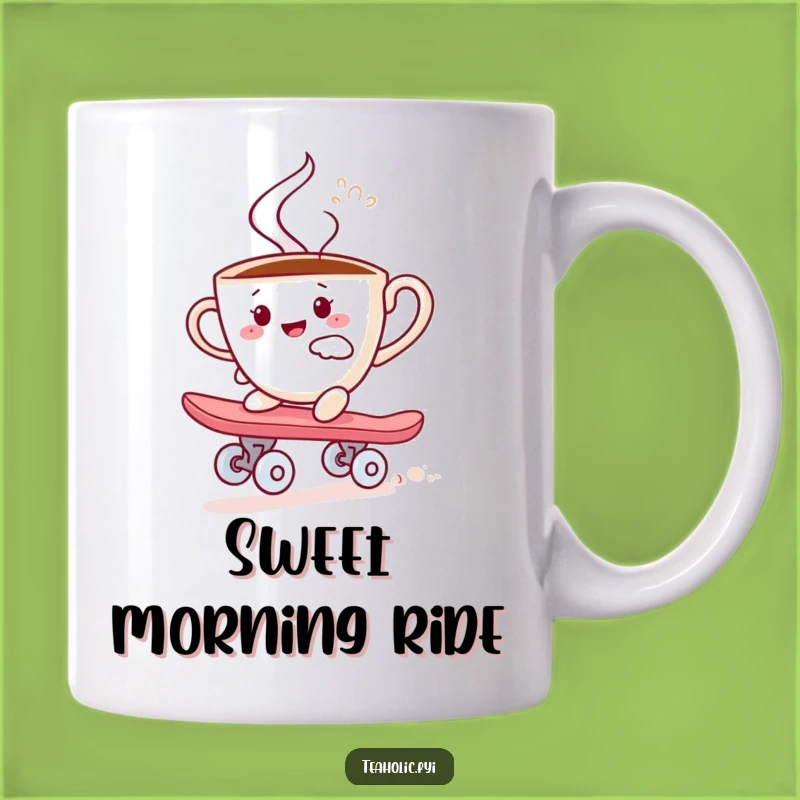 Funny Teacup Skater Mug: Joyful Spud Rider, Perfect Lively Funny Gift