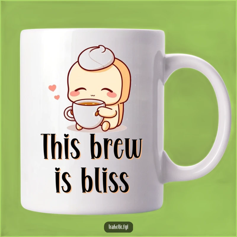 Funny Pastry Sipping Tea Mug: Relaxing Cartoon Bliss for a Peaceful Morning Gift