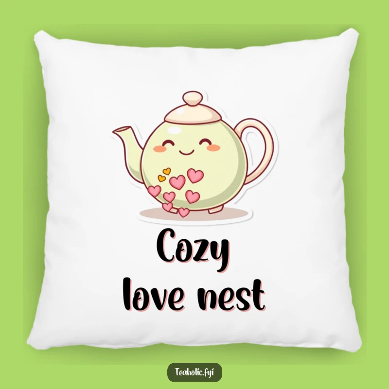 Funny Heart Tea Teapot Pillow - Soft Humorous Gift for Cozy Love