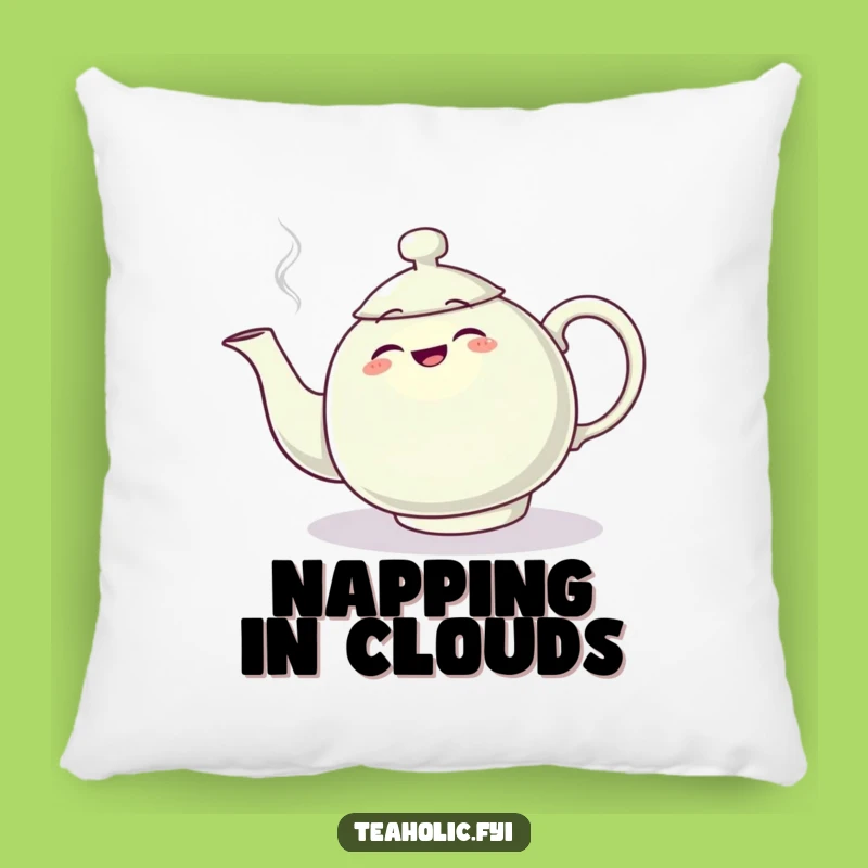 Funny Teapot Tripping Pillow: Cozy Steam Plume Cushion, Perfect Funny Gift