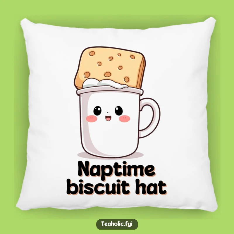 Funny Mug Biscuit Hat Pillow - Comfy & Comedic Cushion!