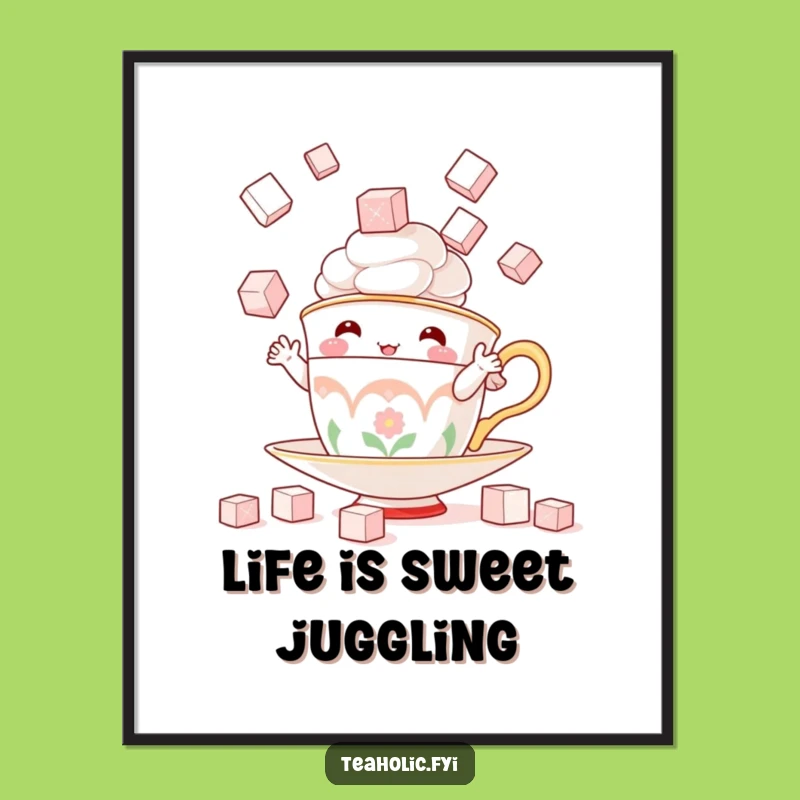 Funny Juggling Teacup Digital Art - Instant Whimsy for Your Walls!
