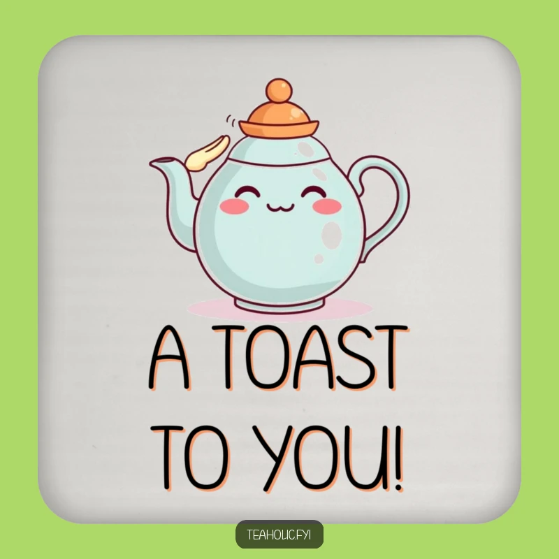Funny Teapot Salute Coaster: Protect Surfaces with Style