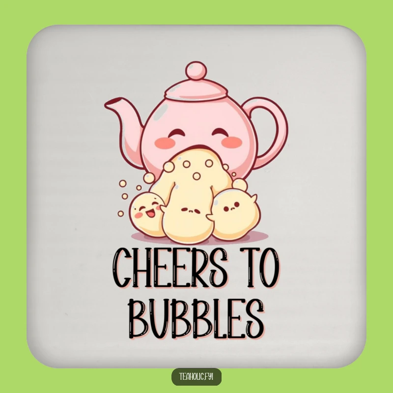 Funny Teapot Bubbles Coaster: Protect Surfaces with Playful Charm