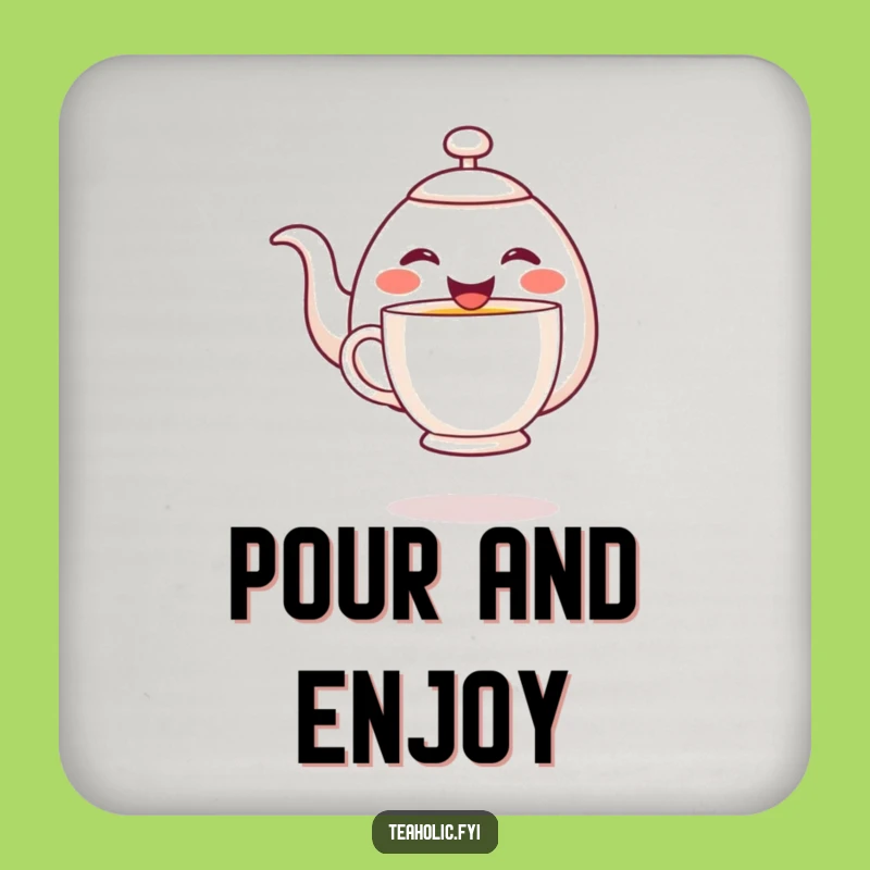 Funny Cheerful Teapot Pouring Coaster: Protect Surfaces with Joy