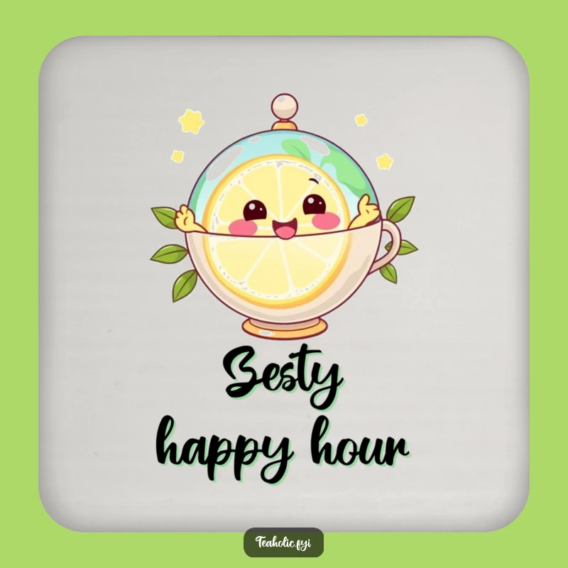 Funny Joyful Lemon Globe Coaster: Protect Surfaces with Zest