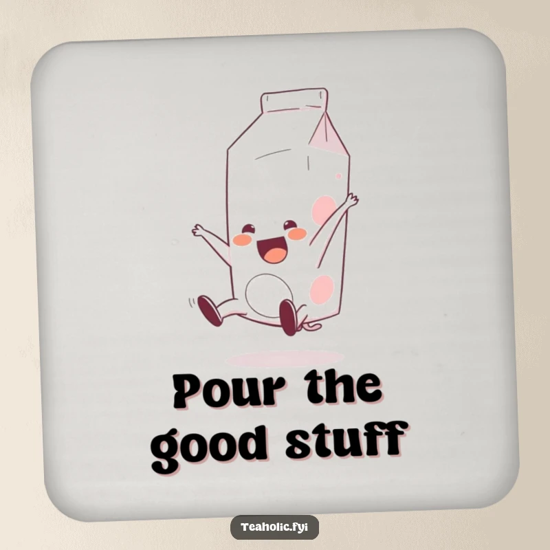 Funny Milk Carton Coasters: A happy milk carton performs a somersault, protecting surfaces with animated charm.