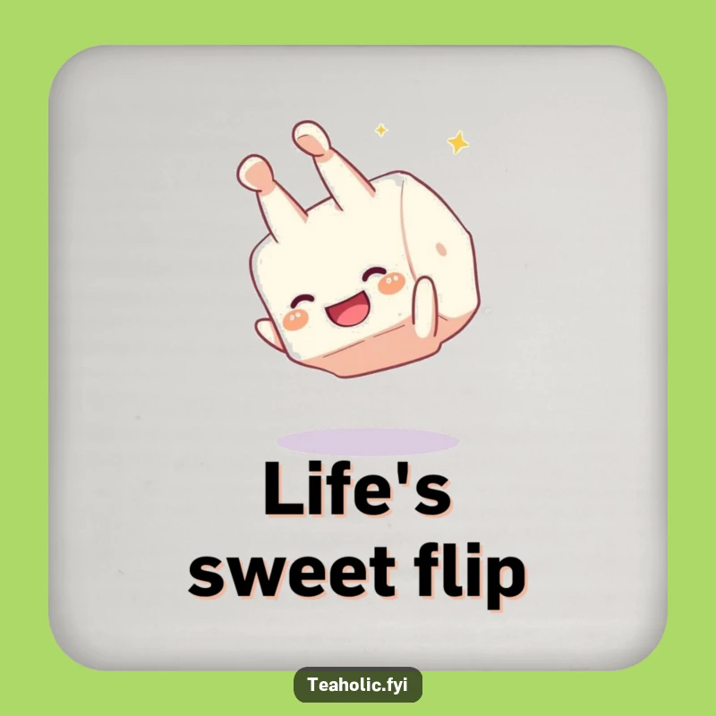 Funny Sugar Cube Somesault Coaster Set - Protect Surfaces with Giggling Art - Sweet Funny Gift!