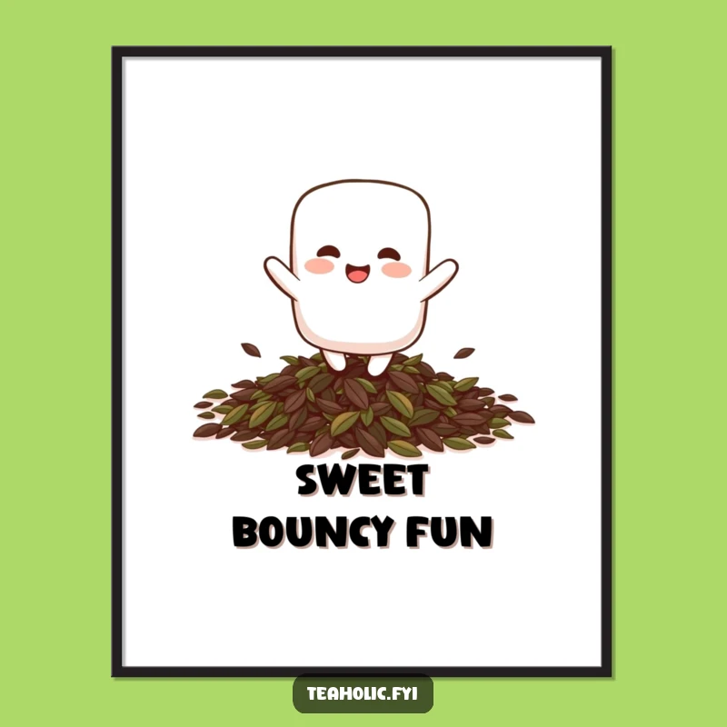 Funny Giggling Marshmallow Bounce Poster: Whimsical Wall Art