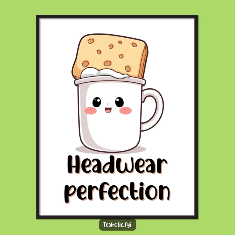 Funny Mug Biscuit Hat Poster - Quirky Art for Your Walls!