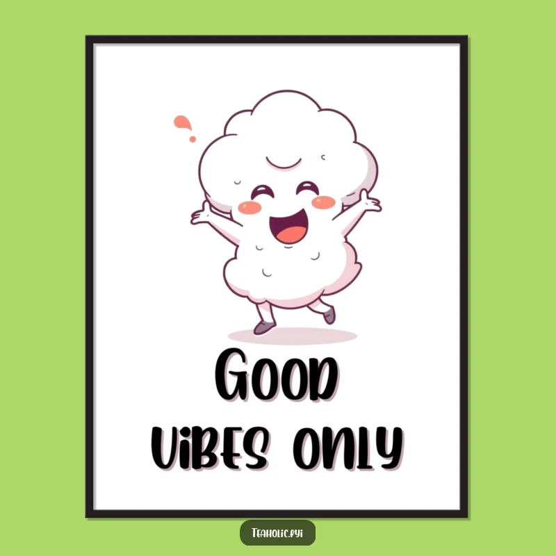 Funny Steam Cloud Happy Dance Poster - Vibrant Wall Art for a Cheerful Home Decor