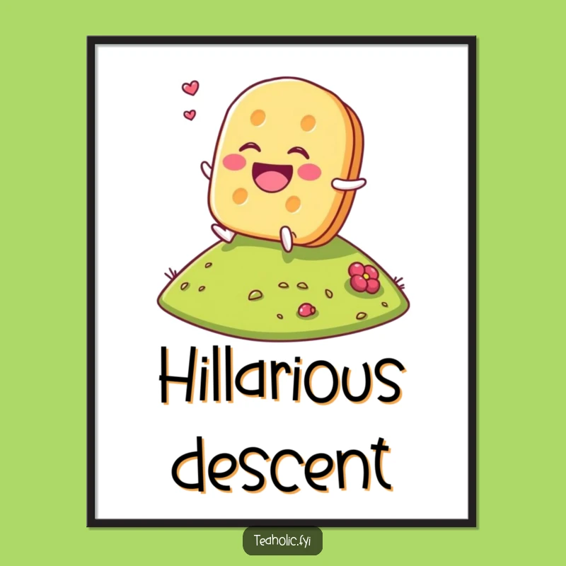 Funny Tea Biscuit Poster: Laughing Roll Art for Hilarious Wall Decor Gift