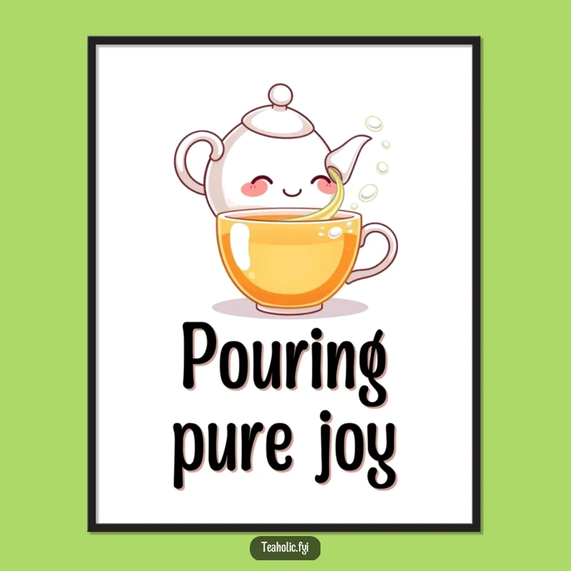 Funny Teapot Art Poster: Giggle-Worthy Decor for Your Tea Corner - Unique Funny Gift