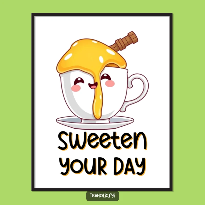 Funny Honey Pot Dripping Poster: Sweet & Sticky Art for Walls