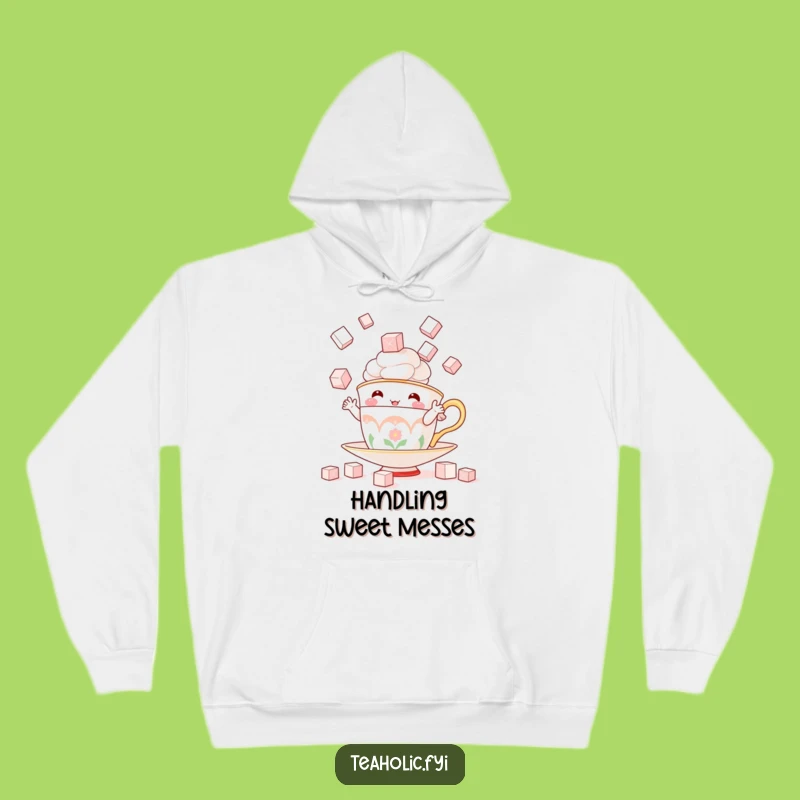 Funny Juggling Teacup Hoodie - Cozy Comfort & Sweet Humor!