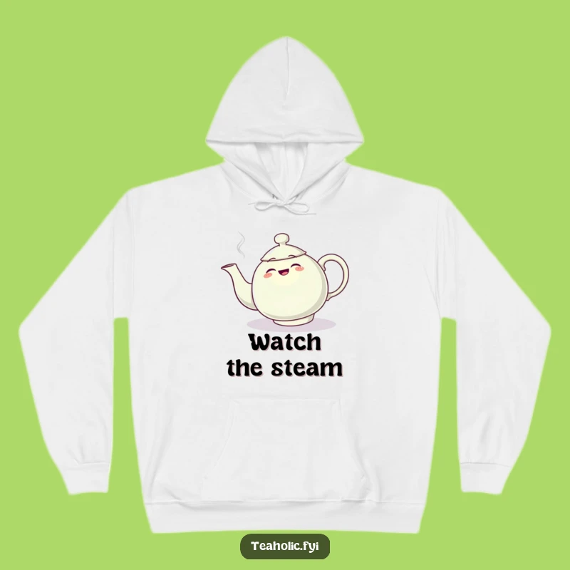 Funny Teapot Tripping Hoodie: Cozy Steam Plume Mishap, Perfect Funny Gift