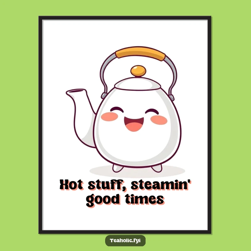 Funny Free Printable Tea Kettle Wall Art: Musical Whistle, Joyful Downloadable Decor with a Cheerful Tune