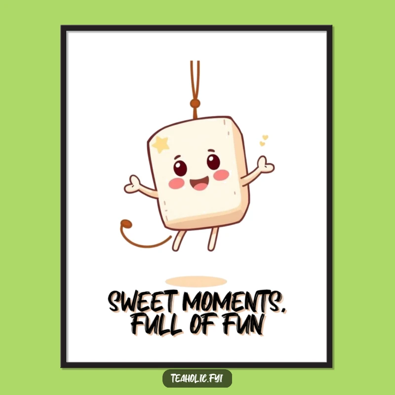Funny Free Printable Wall Art: Bouncing Sugar Cube - Energetic Downloadable Decor
