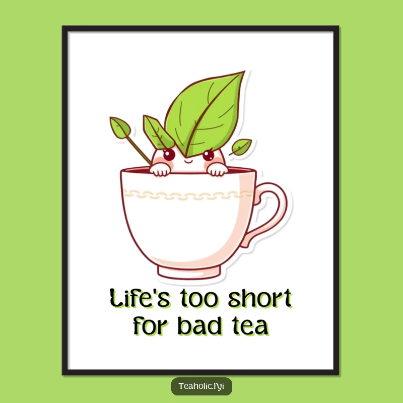Funny Free Printable Wall Art: Curious Tea Leaf Decor, Downloadable Art for Tea Nooks