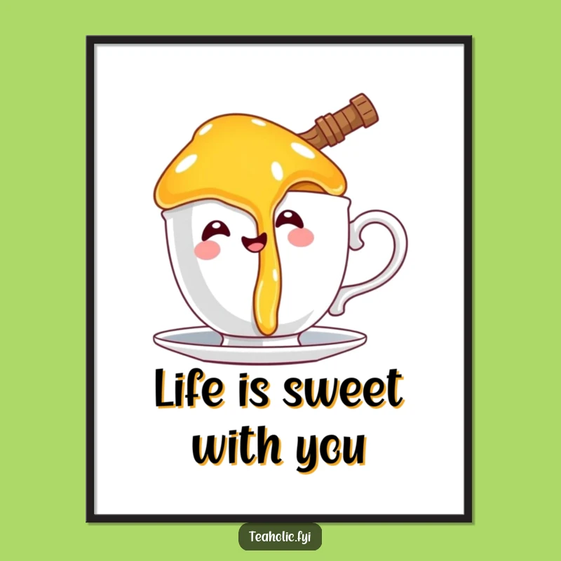 Funny Free Printable Wall Art: Dripping Honey Pot Decor, Downloadable Art for Kitchen