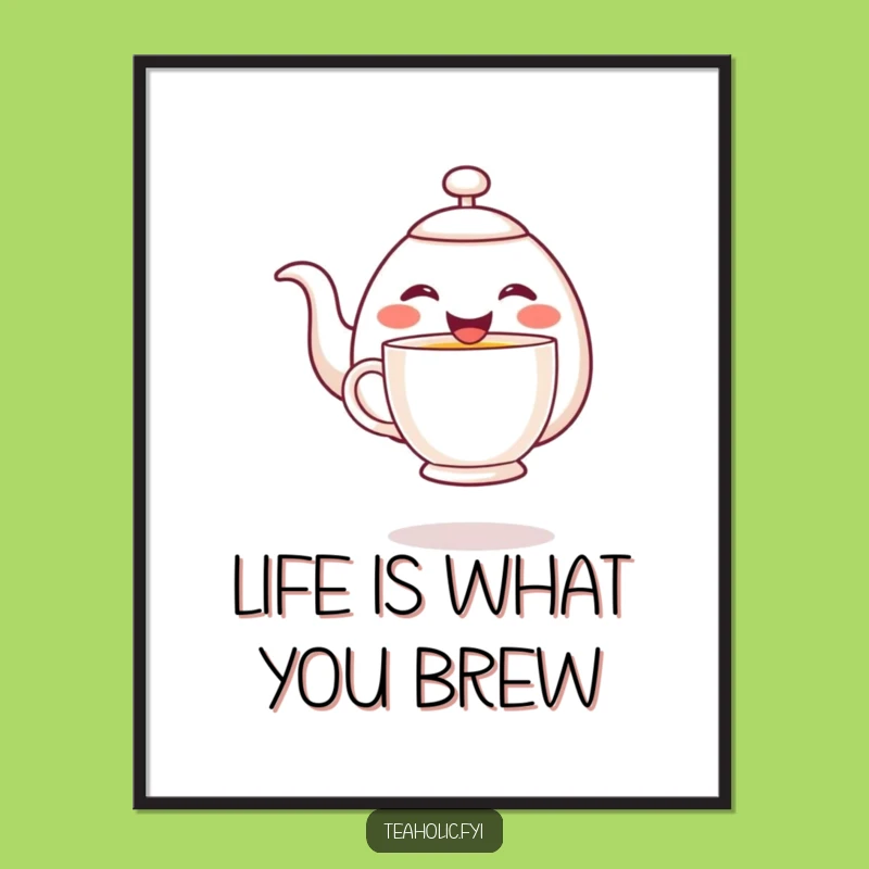 Cheerful Teapot Free Printable Wall Art: Pouring Happiness Downloadable Decor