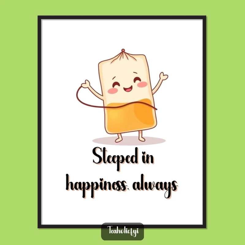 Funny Free Printable Tea Bag Wall Art: Lively Jig, Joyful Downloadable Decor to Uplift Your Space