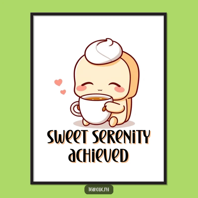 Funny Free Printable Wall Art: Pastry Sipping Tea Downloadable Decor Gift