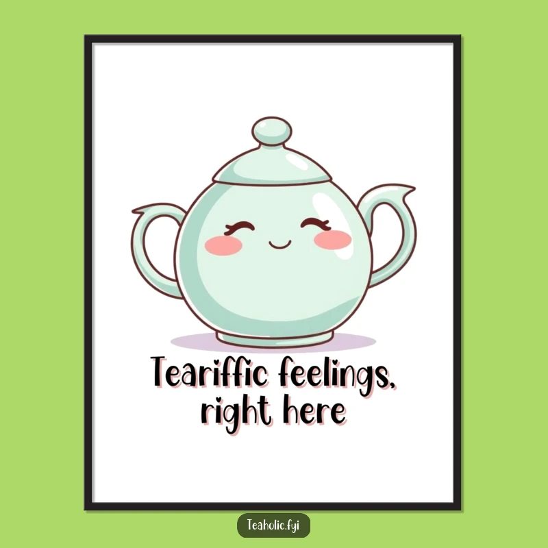 Funny Free Printable Wall Art: Shy Teapot, Bashful Downloadable Decor Gift