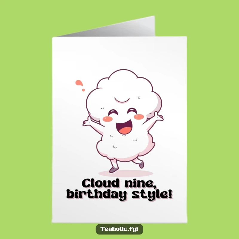 Free Printable Birthday Card: Funny Steam Cloud Dance - Instant Download Laugh