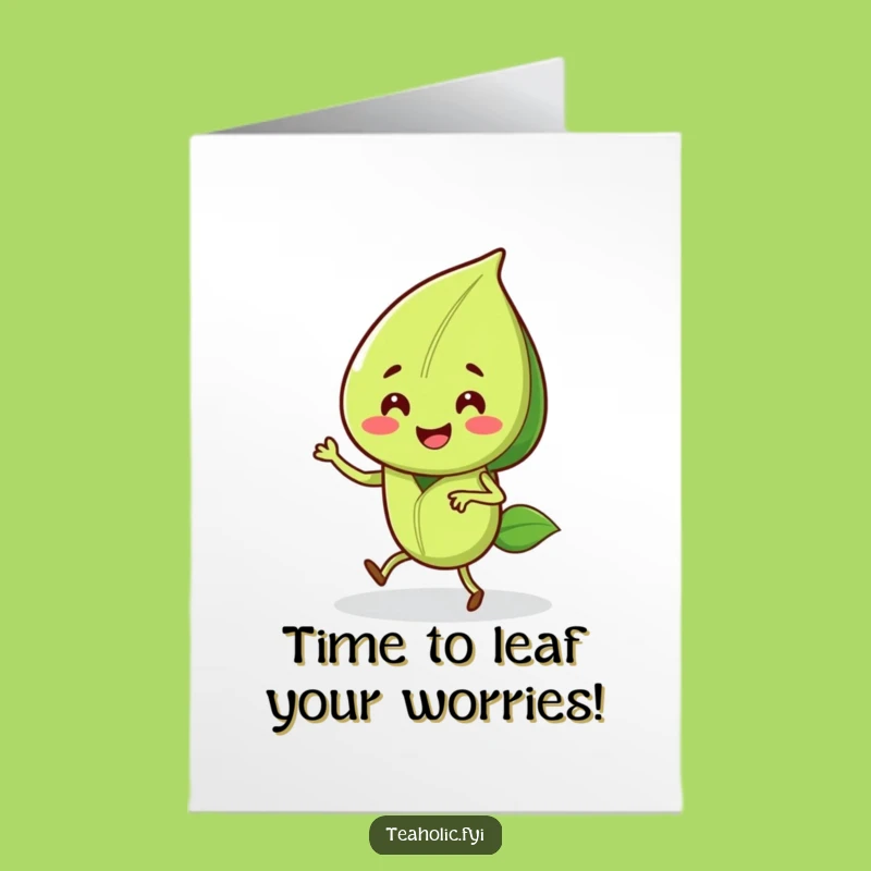 Free Printable Birthday Card: Dancing Tea Leaf - Downloadable Gift!