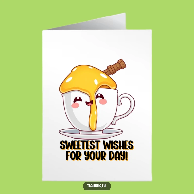 Free Printable Birthday Card: Funny Honey Pot Drips, Downloadable Card for Sweet Celebrations