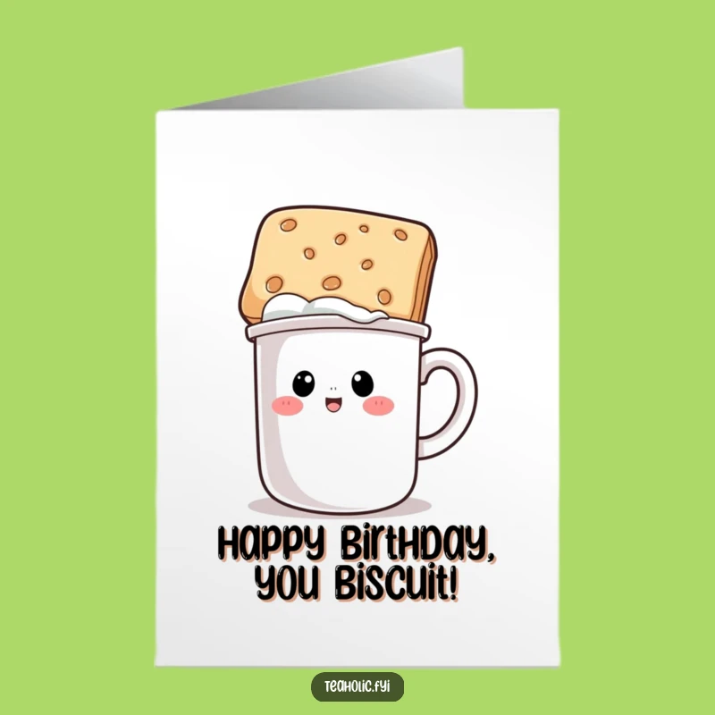 Free Printable Birthday Card: Funny Mug Biscuit Hat, Hilarious Downloadable Gift