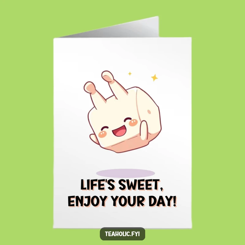 Free Printable Giggling Sugar Cube Birthday Card: Funny Sweet Downloadable Greeting Gift