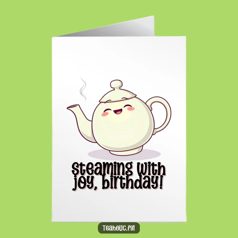 Funny Free Printable Birthday Card: Tripping Teapot, Hilarious Downloadable Birthday Gift