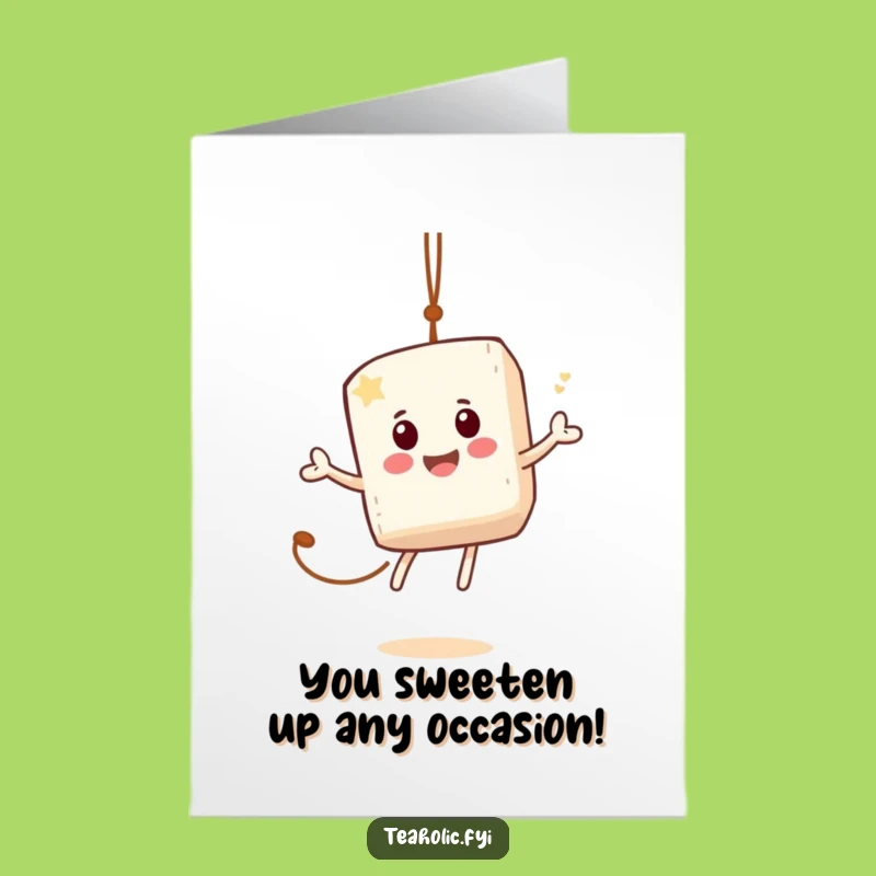 Free Printable Congrats Card: Bouncing Sugar Cube - Sweet & Funny Celebration