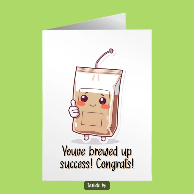 Free Printable Congrats Card: Tea Bag Thumbs Up, Funny Downloadable Achievement Gift