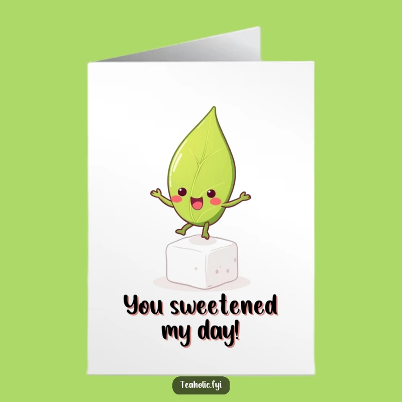 Free Printable Congrats Card: Tea Leaf's Sugar Cube Leap, Joyful Downloadable Gift