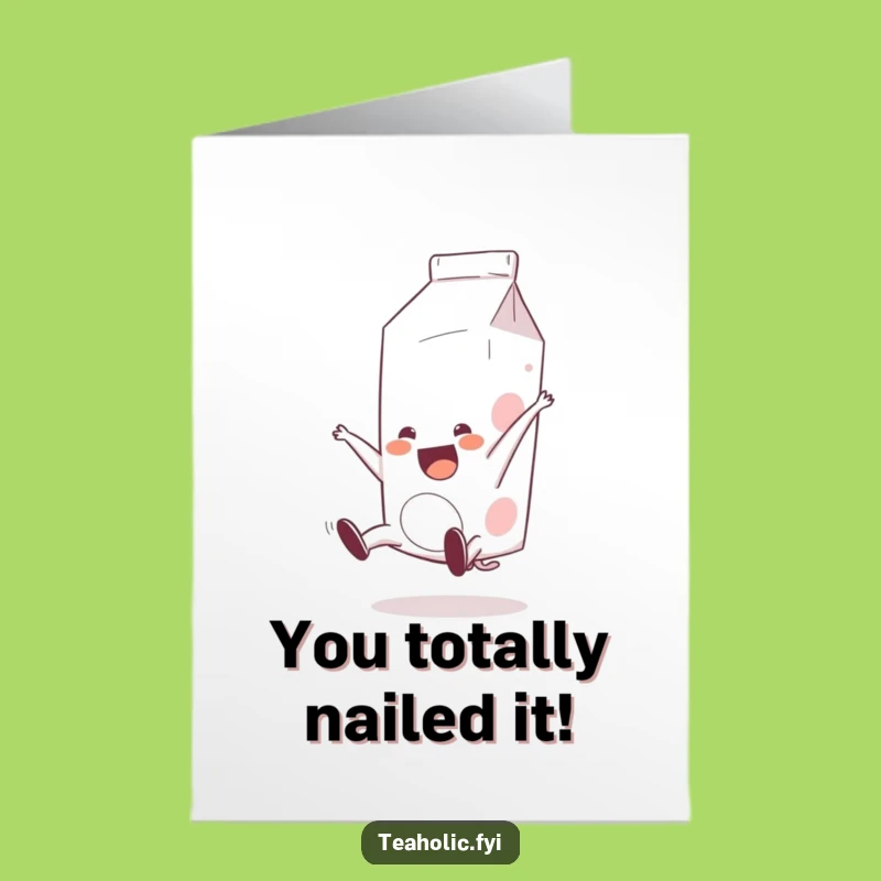 Free Printable Congrats Card: Milk Carton Somersault Celebration Downloadable Gift