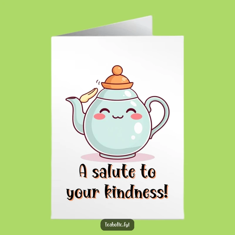 Free Printable Teapot Thank You Card: Funny Salute, Grateful Downloadable for a Polite Expression of Thanks