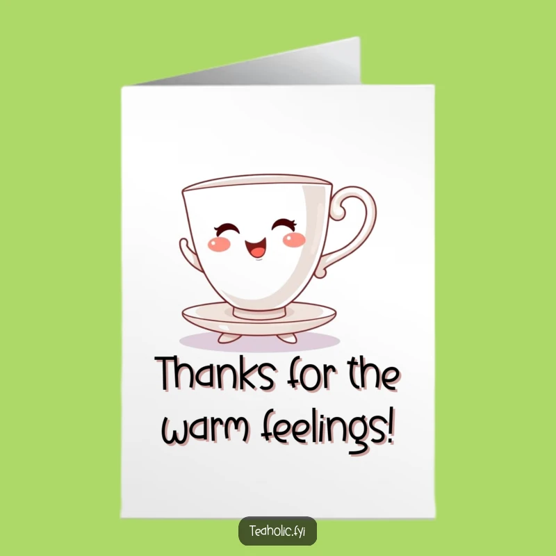 Free Printable Dancing Teacup Thank You Card - Funny Downloadable Gift